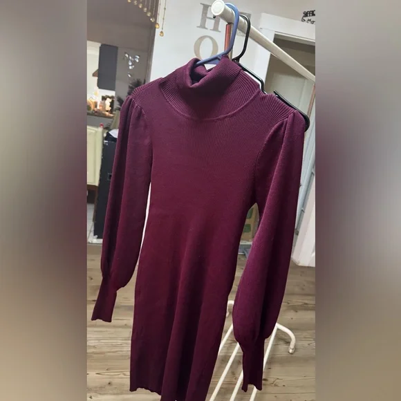 Fashion Nova | Dresses | Fashion Nova Red Ribbed Turtleneck Sweater Dress |  Poshmark